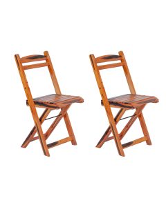 Kit 2 Cadeiras Dobrável em Madeira Maciça Ypê Conforto e Estilo para Uso Externo Cerejeira
