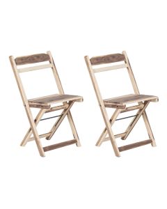 Kit 2 Cadeiras Dobrável Madeira Maciça Ypê Perfeita para Ambientes Externos e Cobertos Natural