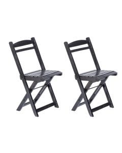 Kit 2 Cadeiras Dobrável Madeira Maciça Ypê Perfeita para Ambientes Externos e Cobertos Preto
