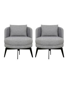 Kit 2 Poltronas Decorativas Giratórias Cora em Linhão Misto Cinza