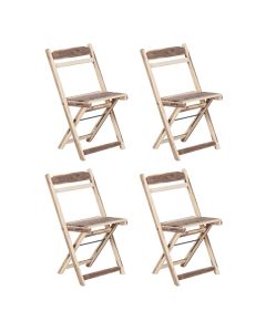 Kit 4 Cadeiras Dobrável em Madeira Maciça Ypê Conforto e Estilo para Uso Externo Natural