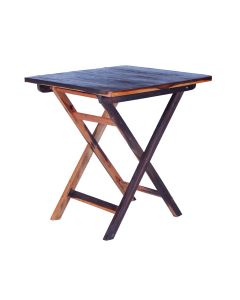Mesa Dobrável 70x70 100% Madeira Maciça Ypê Ideal para Áreas Externas e Ambientes Abertos Cerejeira
