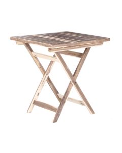 Mesa Dobrável 70x70 100% Madeira Maciça Ypê Elegância e Resistência para Áreas Externas Natural
